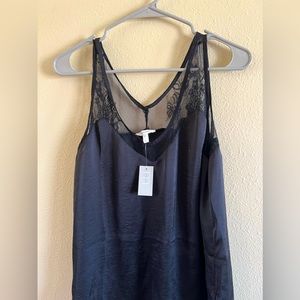 NWT Maurices black lace silk tank